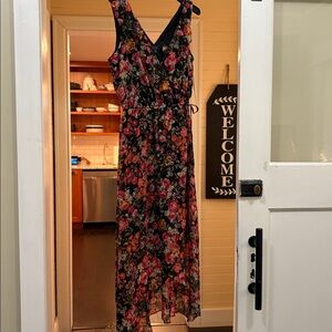 RACHEL Rachel Roy Black Floral V-Neck Dress NWT